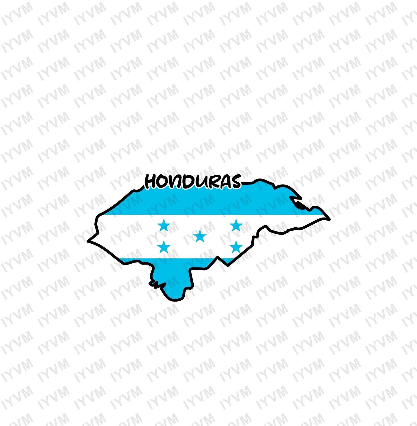 Honduras Map Iron On Heat Transfer Vinyl HTV / Republic of Honduras / Libre, Soberana e Independiente / Tegucigalpa / Honduran