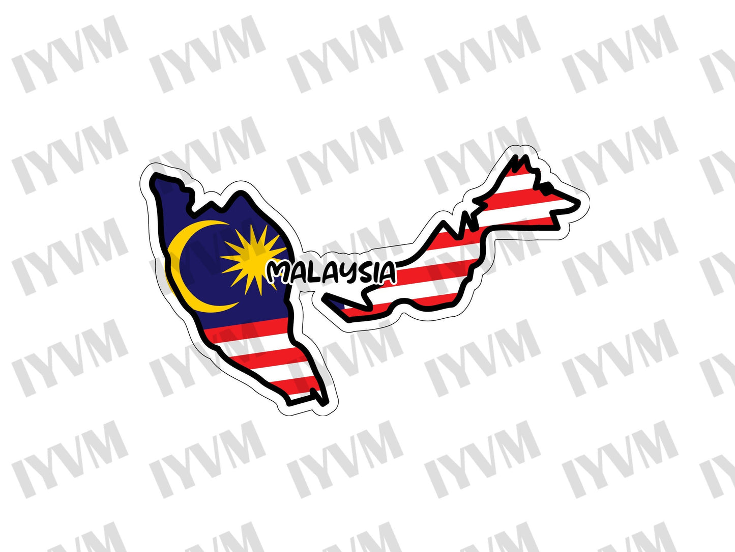 Malaysia Map Flag Sticker Decal / Bersekutu Bertambah Mutu / Putrajaya / Malaysian Active