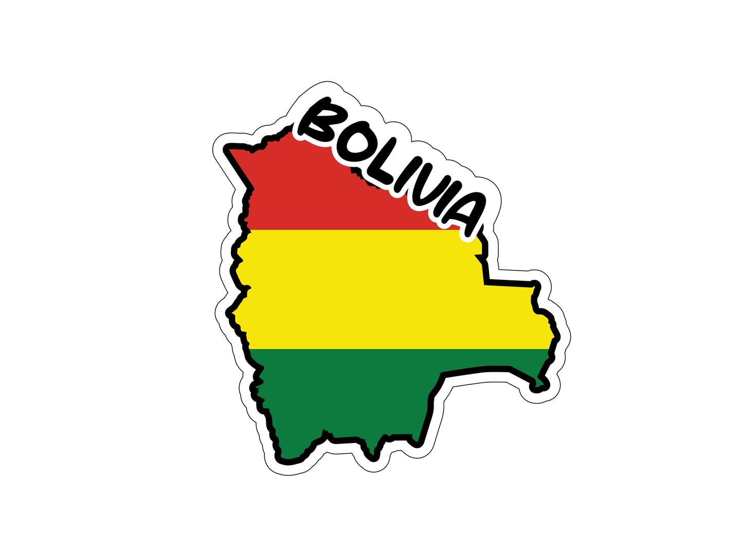 Bolivia Map Flag Sticker Decal