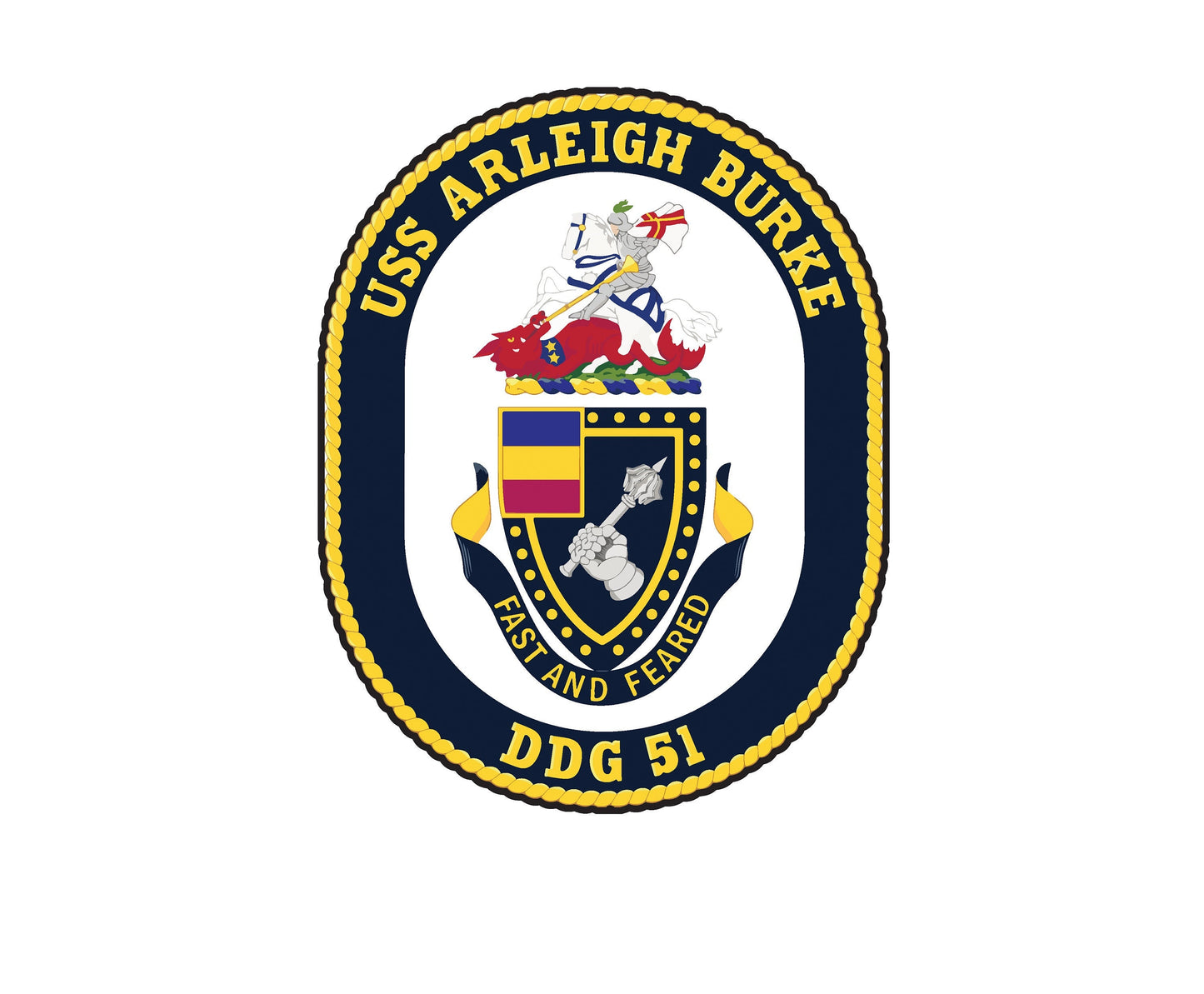 USS Arleigh Burke DDG-51 Badge Sticker Decal Arleigh Burke Class Destroyer Car Sticker Bumper Sticker for Car Emblem