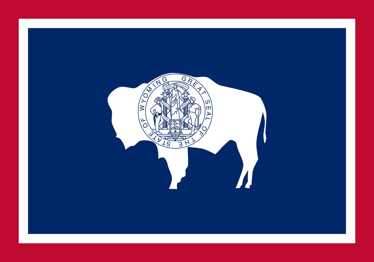 Wyoming State Flag Iron On Vinyl, HTV Heat Transfer