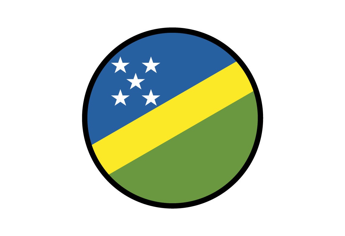 Solomon Islands Flag Circle Sticker Decal