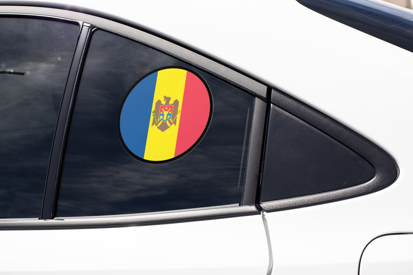 Moldova Flag Circle Sticker Decal