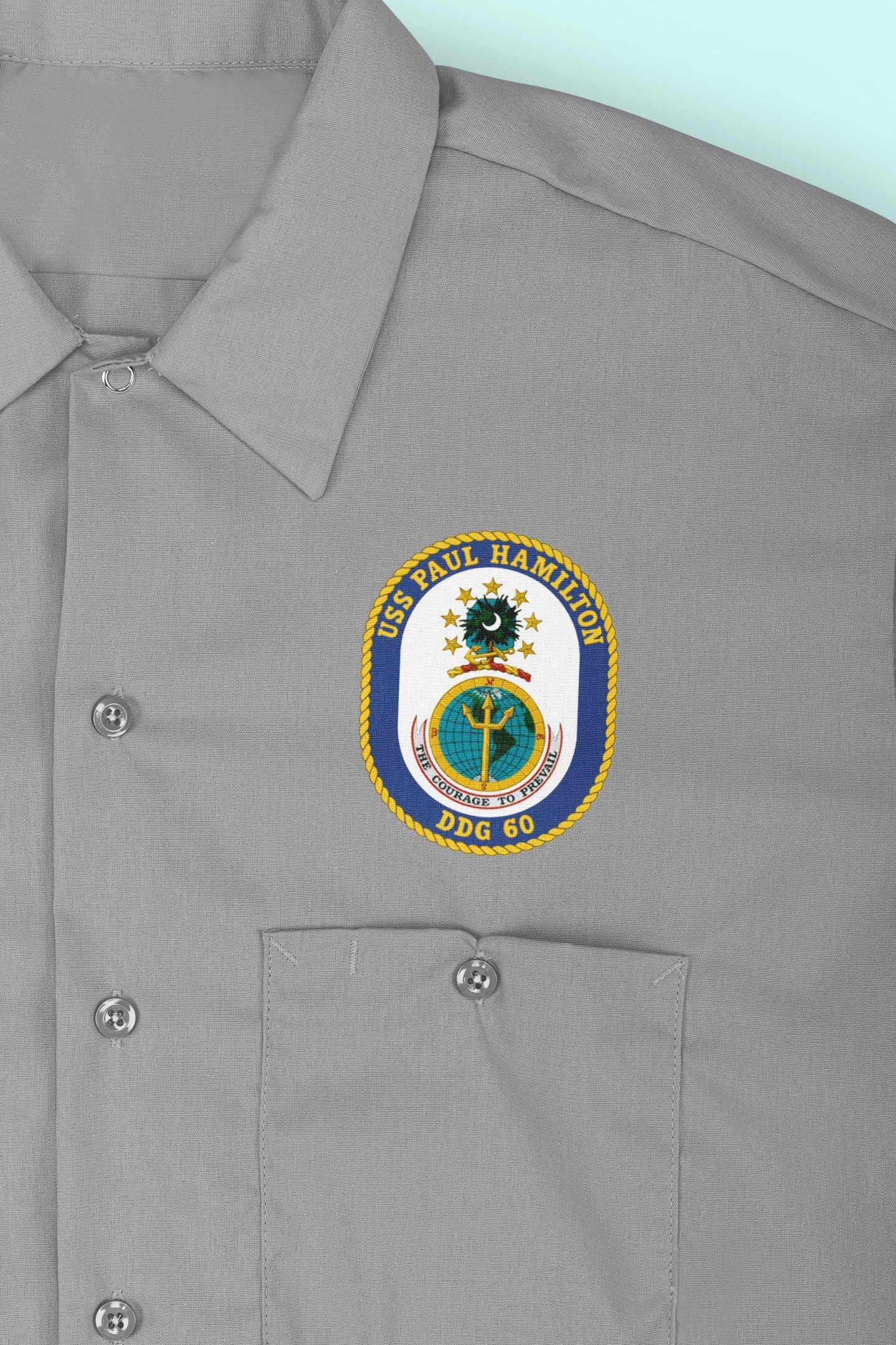 USS Paul Hamilton DDG-60 Badge Iron On Heat Transfer Vinyl HTV Arleigh Burke Class Destroyer