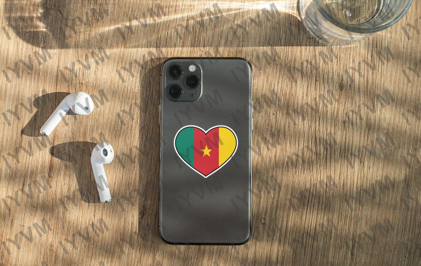 Cameroon Flag Heart Sticker Decal / Republic of Cameroon / Yaoundé / Paix – Travail – Patrie / Cameroonian
