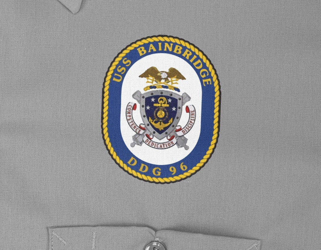 USS Bainbridge DDG-96 Badge Iron On Heat Transfer Vinyl HTV Arleigh Burke Class Destroyer