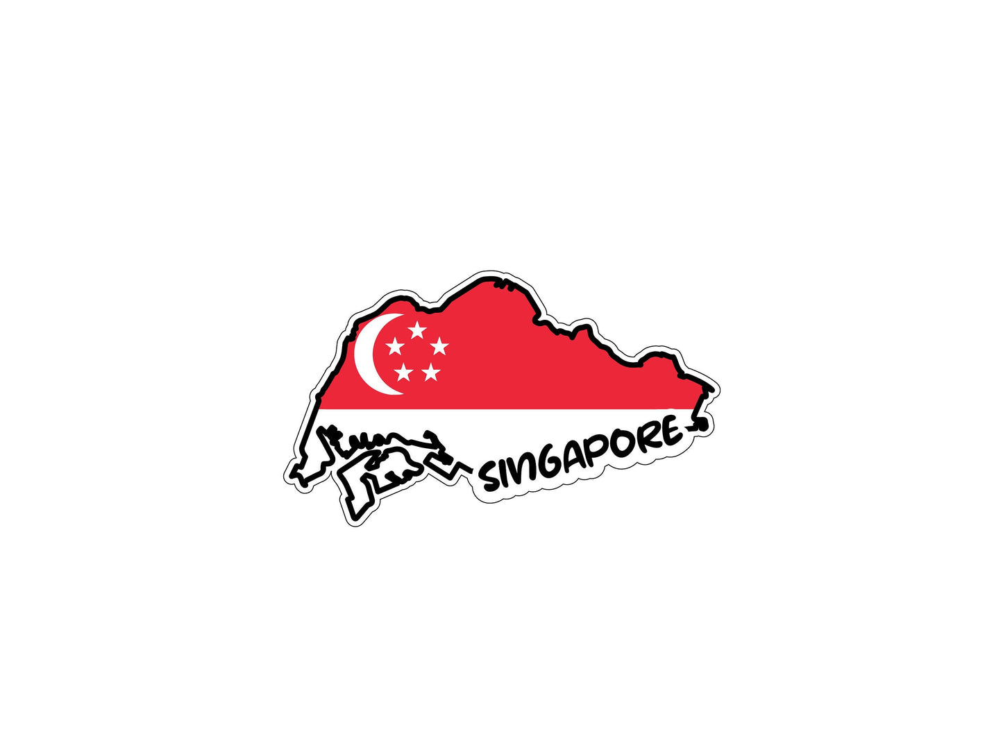 Singapore Map Flag Sticker Decal