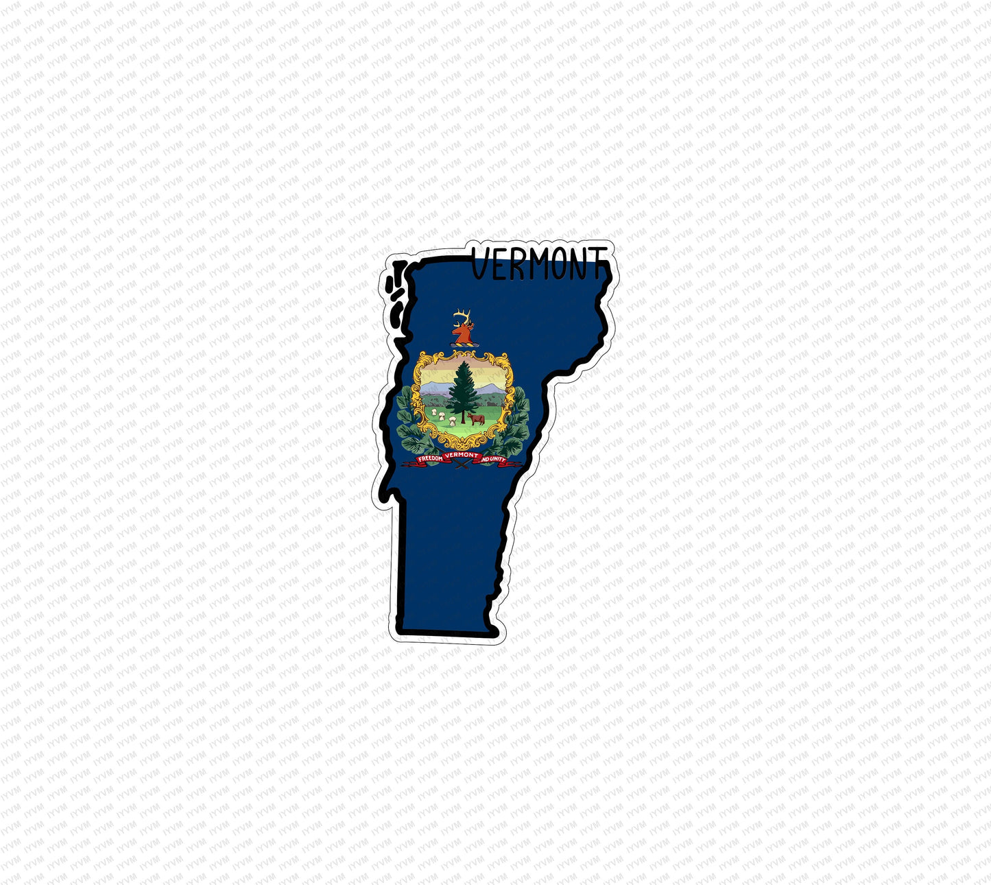 State of Vermont Map Flag Sticker Decal  USA Vermont State  Montpelier  The Green Mountain State