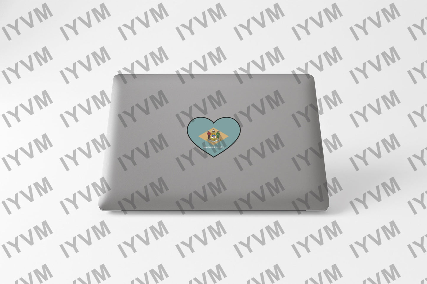 State of Delaware Flag Heart Sticker Decal  USA Delaware State  Dover  The First State  Chemical Capital of the World  Corporate Capital