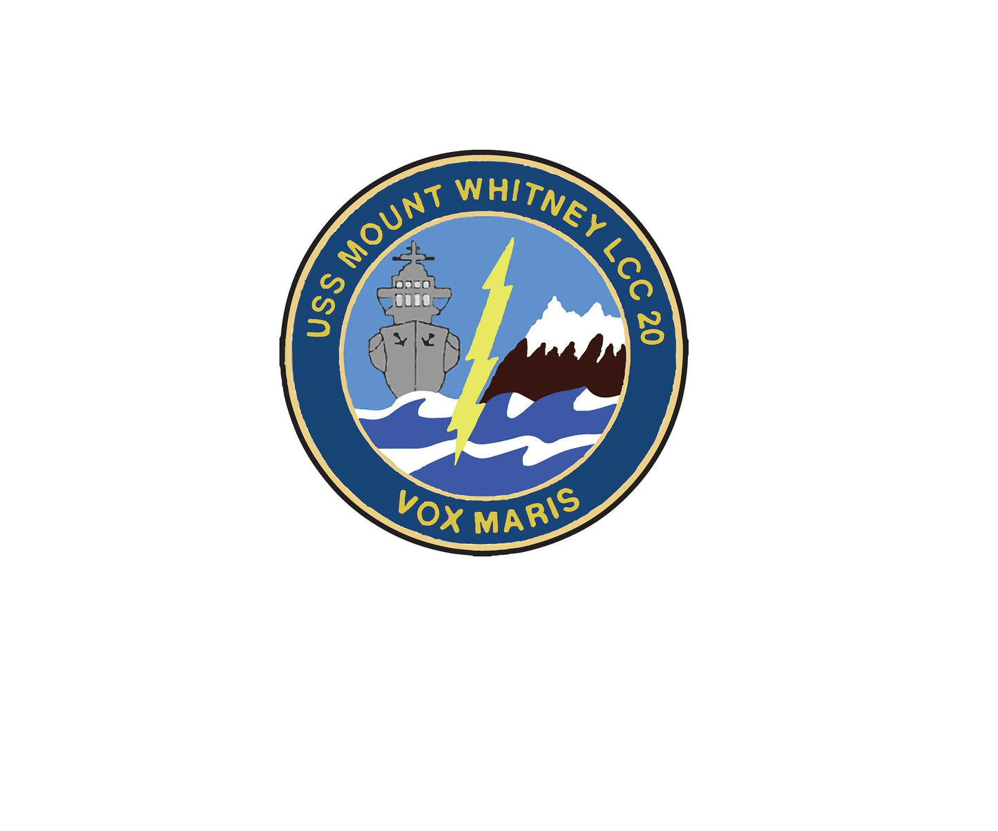 USS Mount Whitney LCC-20 Badge Sticker Decal Blue Ridge Class Amphibious Command Ship Car Sticker Bumper Sticker for Car Emblem