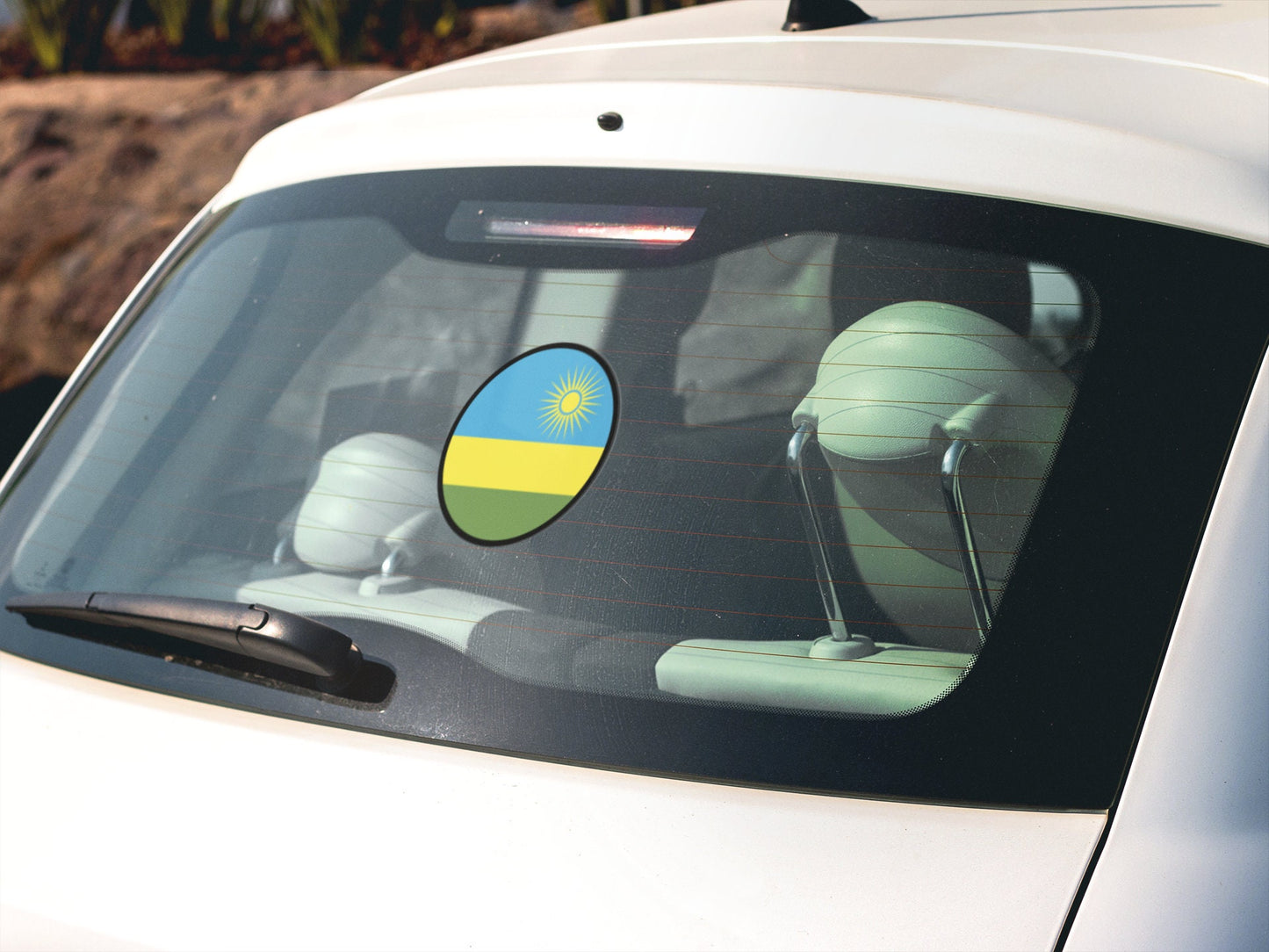Rwanda Flag Circle Sticker Decal