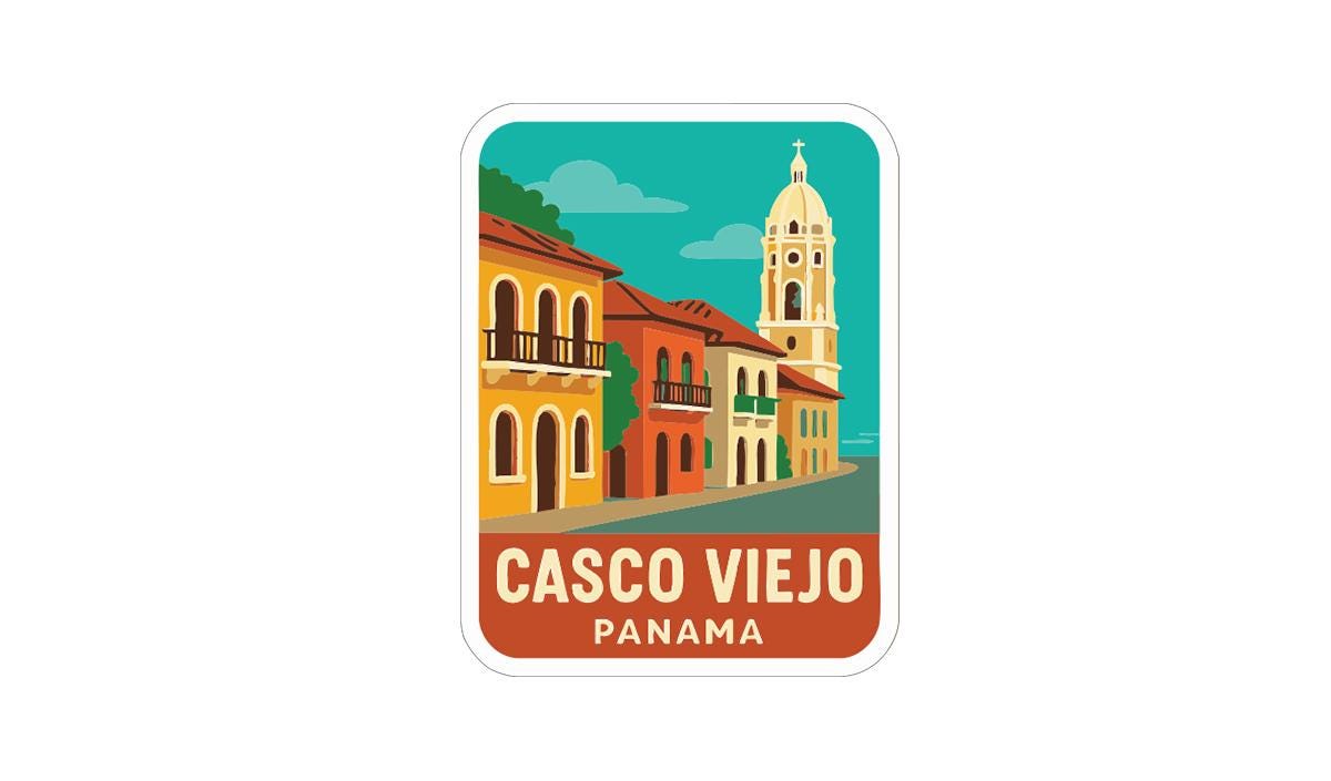 Casco Viejo Panama Iron On Heat Transfer Vinyl HTV Die-Cut Symbolic Landmark