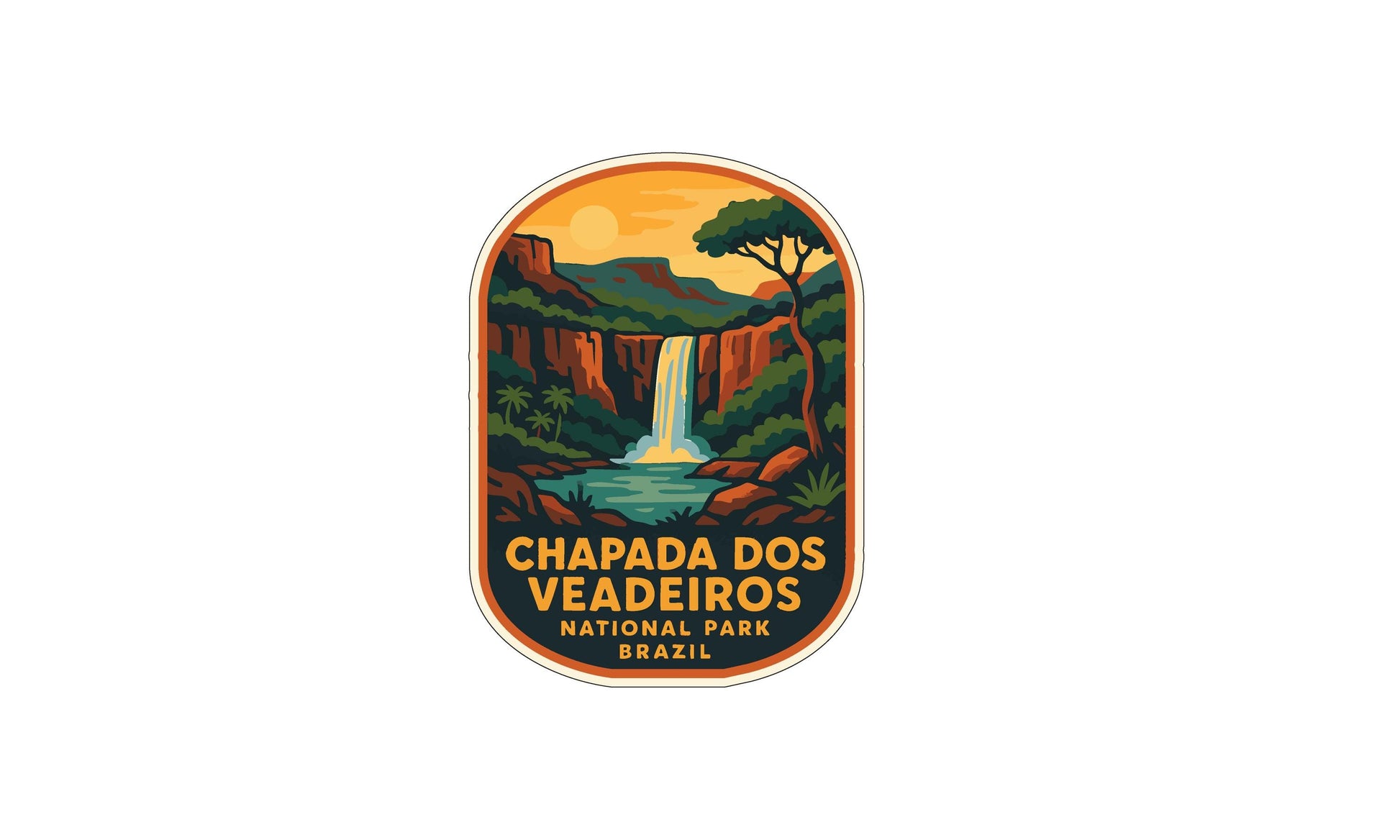 a sticker or logo for the Chapada dos Veadeiros National Park in Brazil.