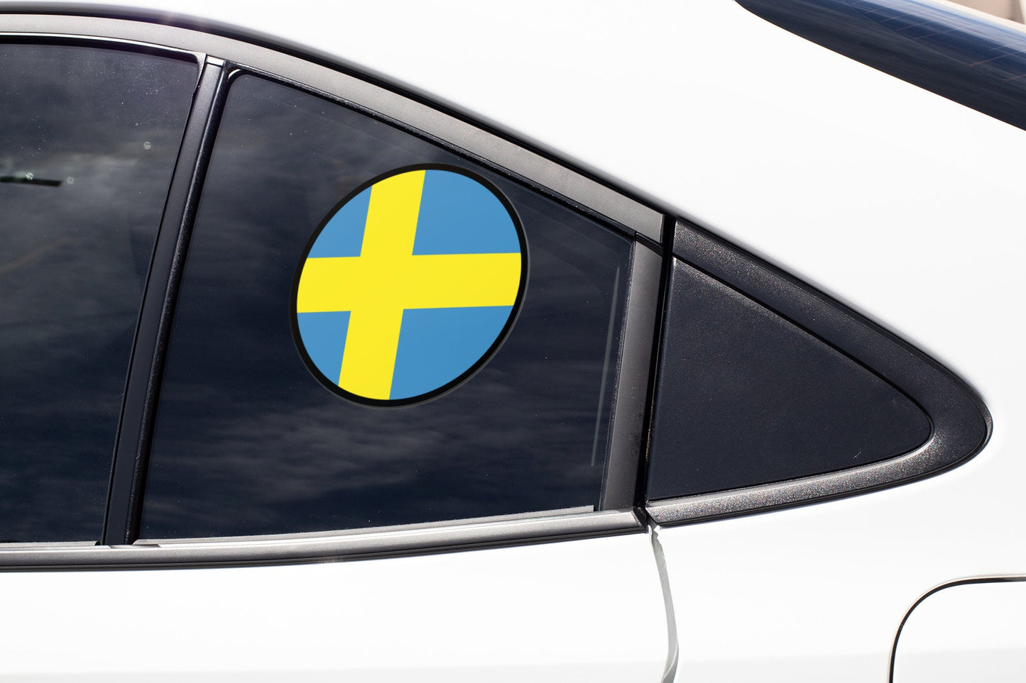 Sweden Flag Circle Sticker Decal