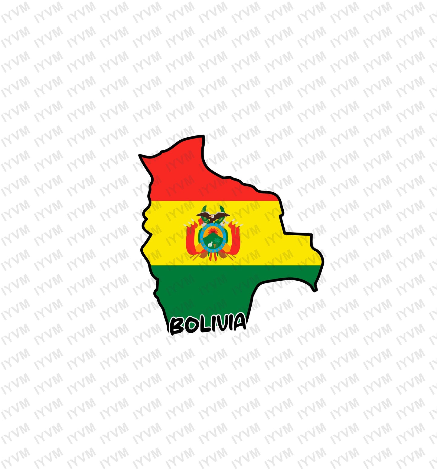 Bolivia Map Iron On Heat Transfer Vinyl HTV / Sucre / La Unión es la Fuerza / the Plurinational State of Bolivia