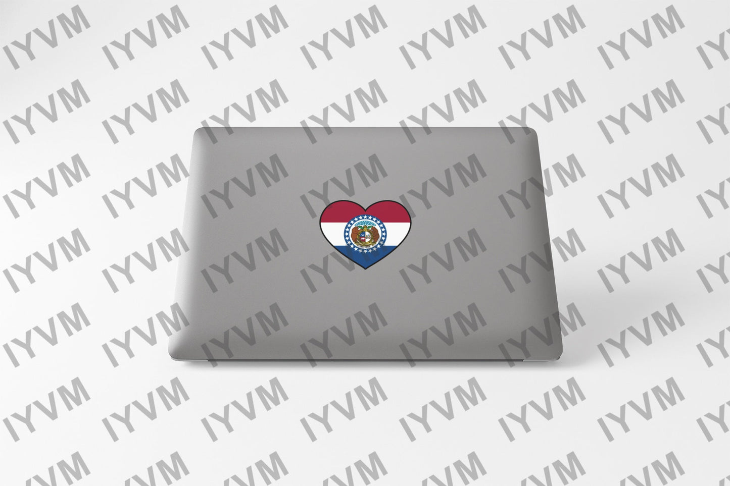 State of Missouri Flag Heart Sticker Decal  USA Missouri State  Jefferson City  The Show Me State  Bullion State  Gateway to the West