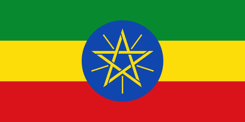 Ethiopia Flag Sticker Decal / Federal Democratic Republic of Ethiopia / Addis Ababa / Ethiopian