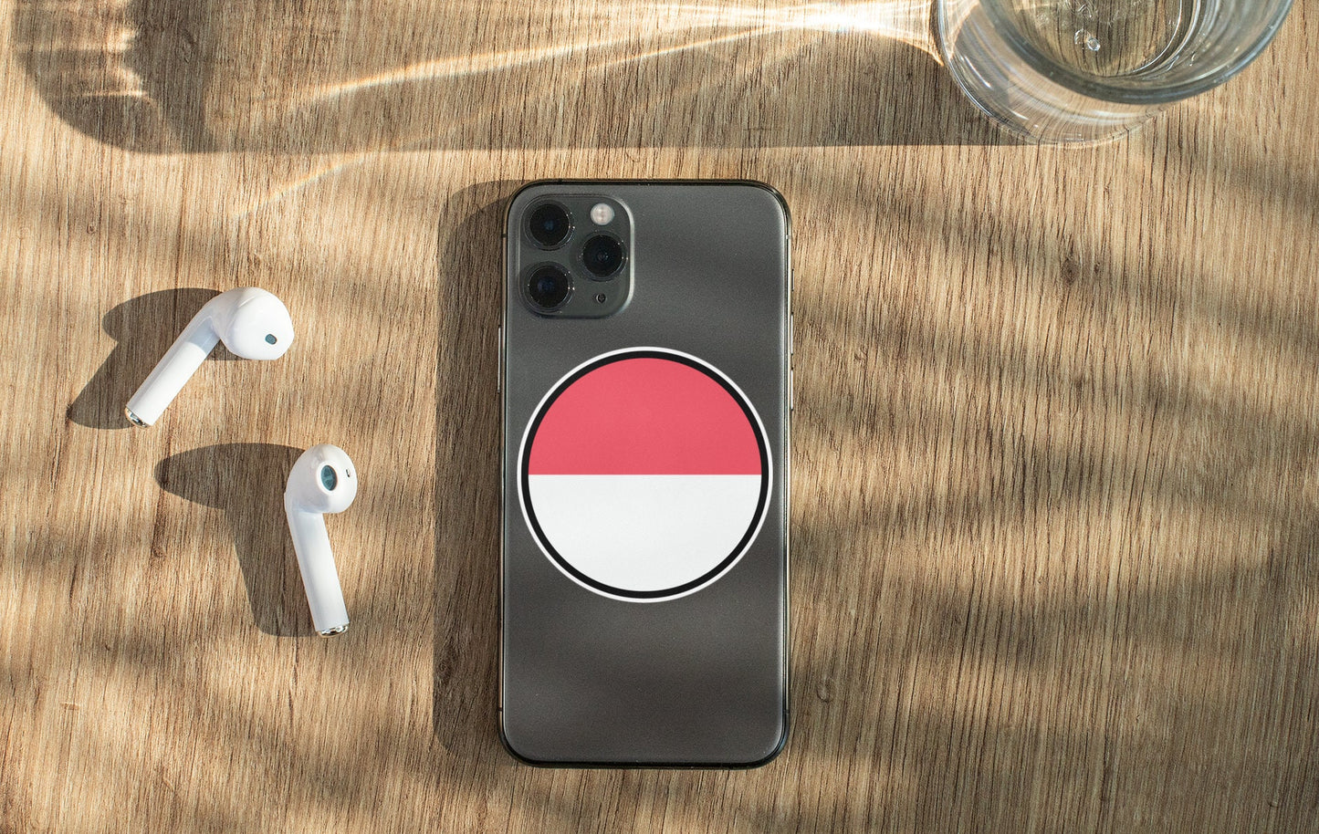 Indonesia Flag Circle Sticker Decal