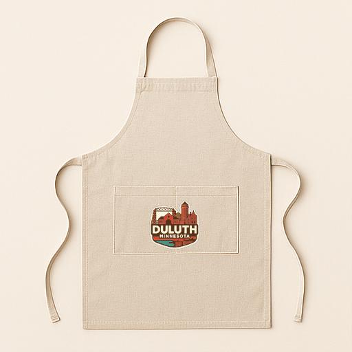 A beige apricot with a logo for Duluth, Minnesota, is shown against a light background.