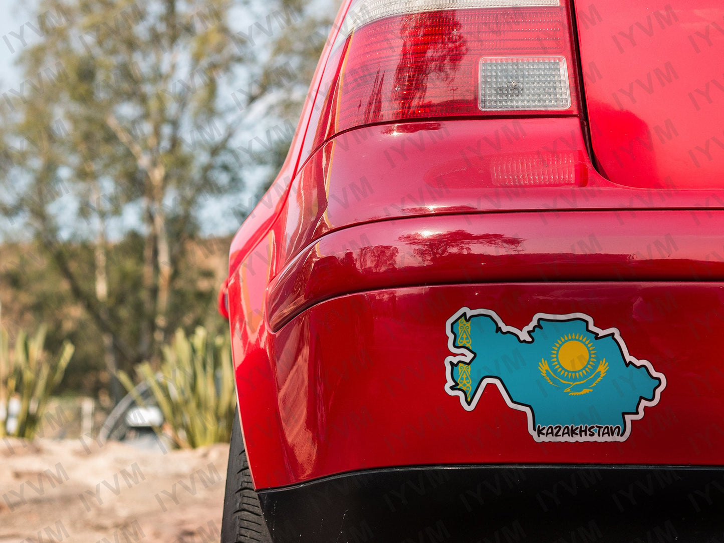Kazakhstan Map Flag Sticker Decal / Republic of Kazakhstan / Қазақстан Республикасы / Nur-Sultan / Kazakh / Kazakhstani
