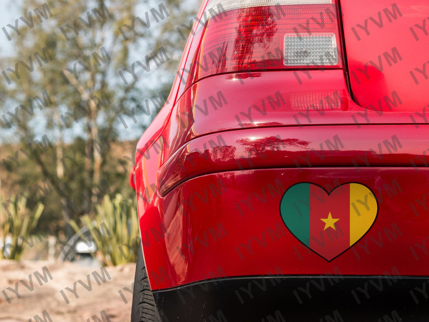 Cameroon Flag Heart Sticker Decal / Republic of Cameroon / Yaoundé / Paix – Travail – Patrie / Cameroonian