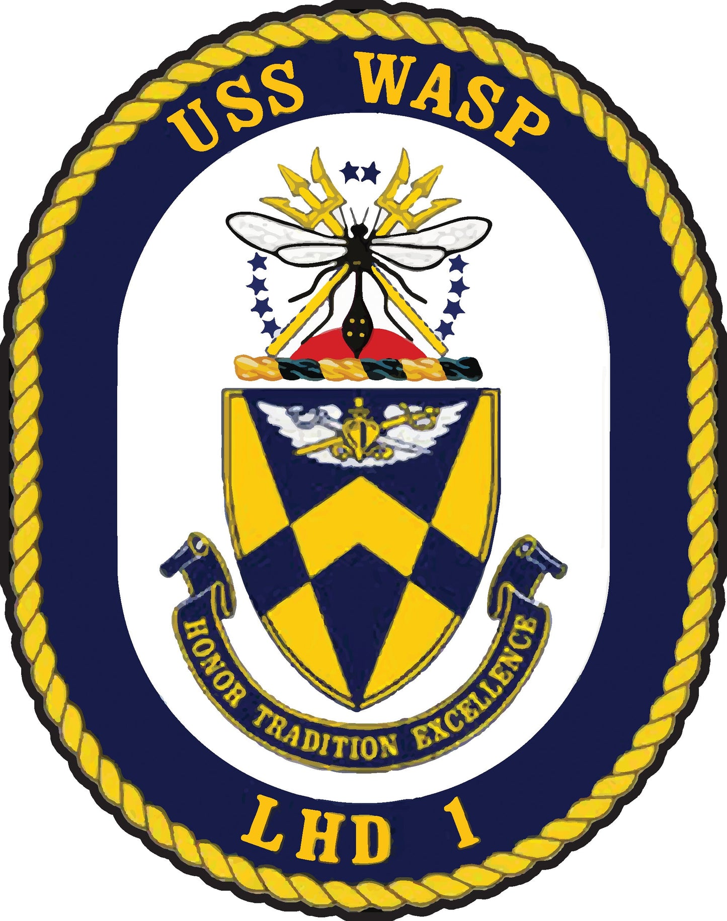 USS Wasp LHD-1 Badge Iron On Heat Transfer Vinyl HTV Wasp Class Amphibious Assault Ship