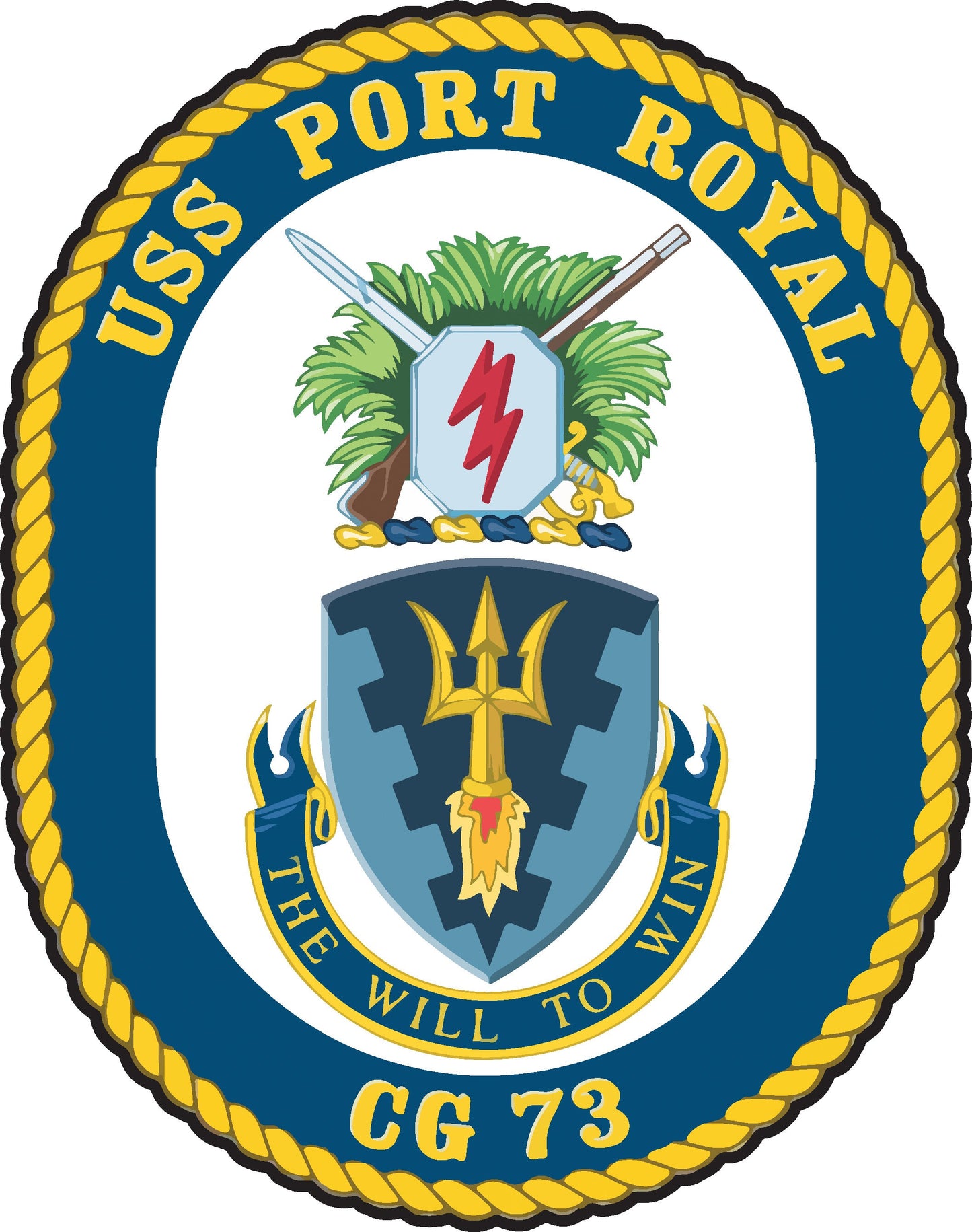 USS Port Royal CG-73 Badge Iron On Heat Transfer Vinyl HTV Ticonderoga Class Cruiser