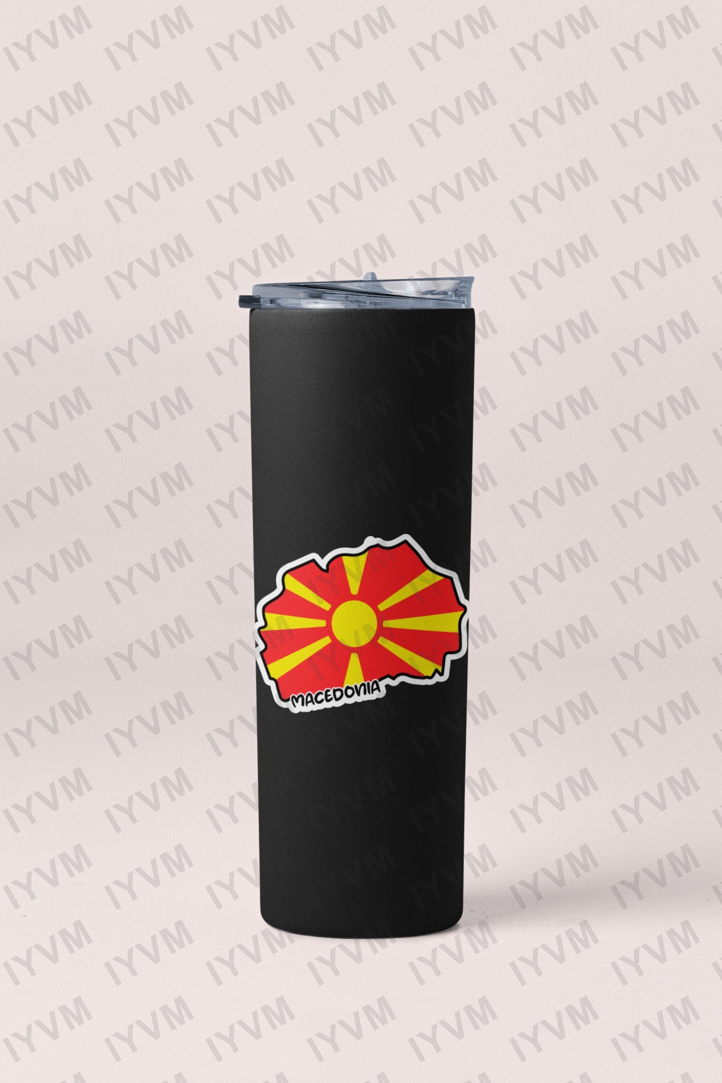 Macedonia Map Flag Sticker Decal / Republic of North Macedonia / Република Северна Македонија / Skopje / Macedonian