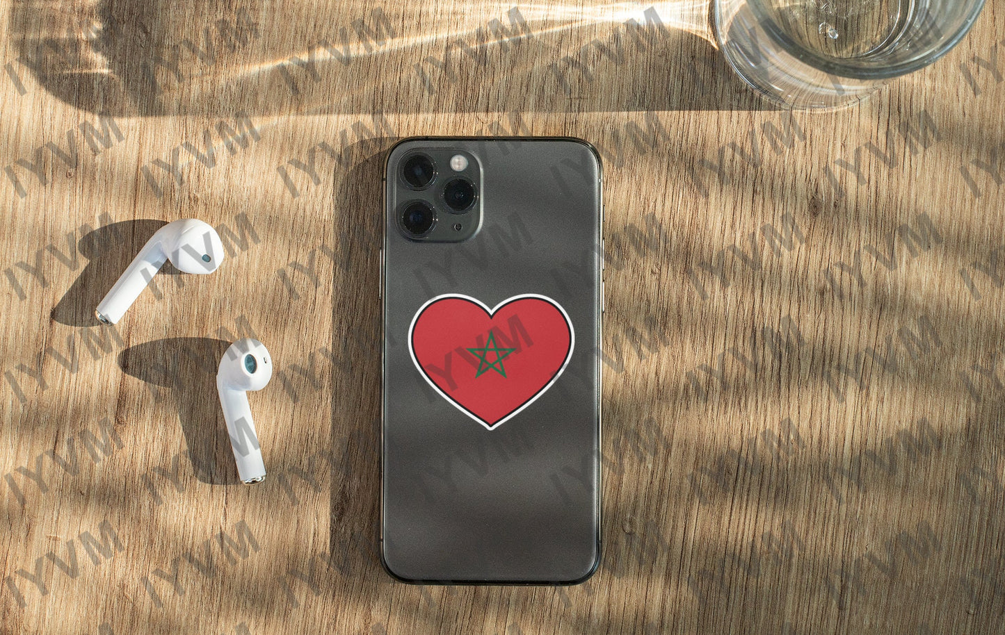Morocco Flag Heart Sticker Decal / Kingdom of Morocco / المملكة المغربية / Rabat / Moroccan