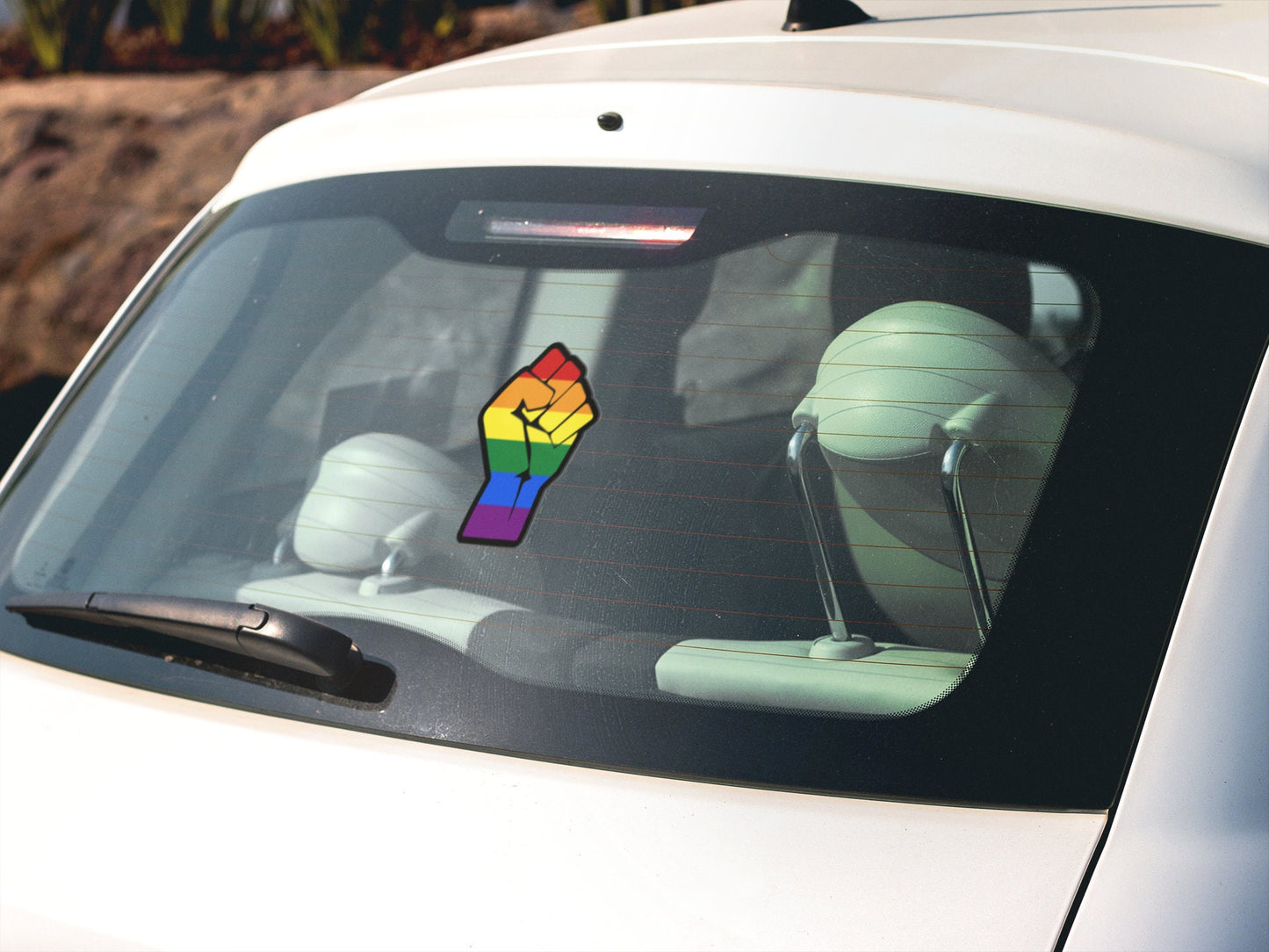 Rainbow Resist Fist Sticker Decal Pride Flag LGBTQ Gay Lesbian Community Pride Diversity Rights Equality