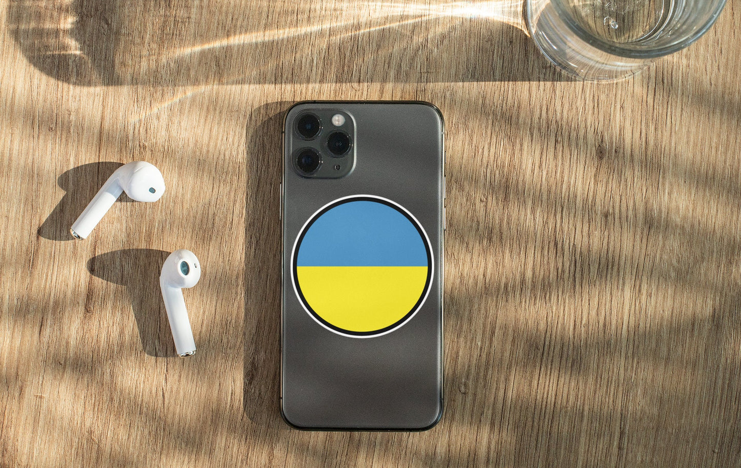 Ukraine Flag Circle Sticker Decal