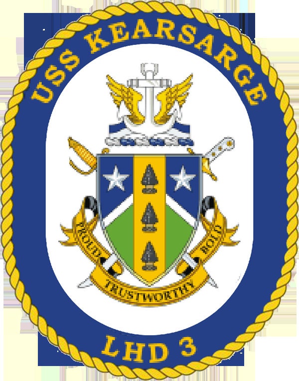 USS Kearsarge LHD-3 Badge Iron On Heat Transfer Vinyl HTV Wasp Class Amphibious assault ship