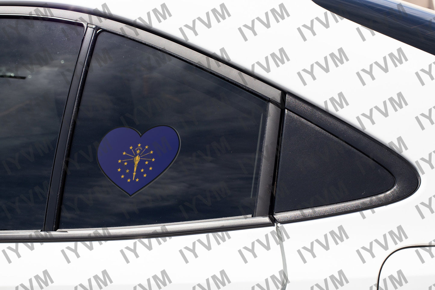 State of Indiana Flag Heart Sticker Decal  USA Indiana State  Indianapolis  The Hoosier State  Crossroads of America