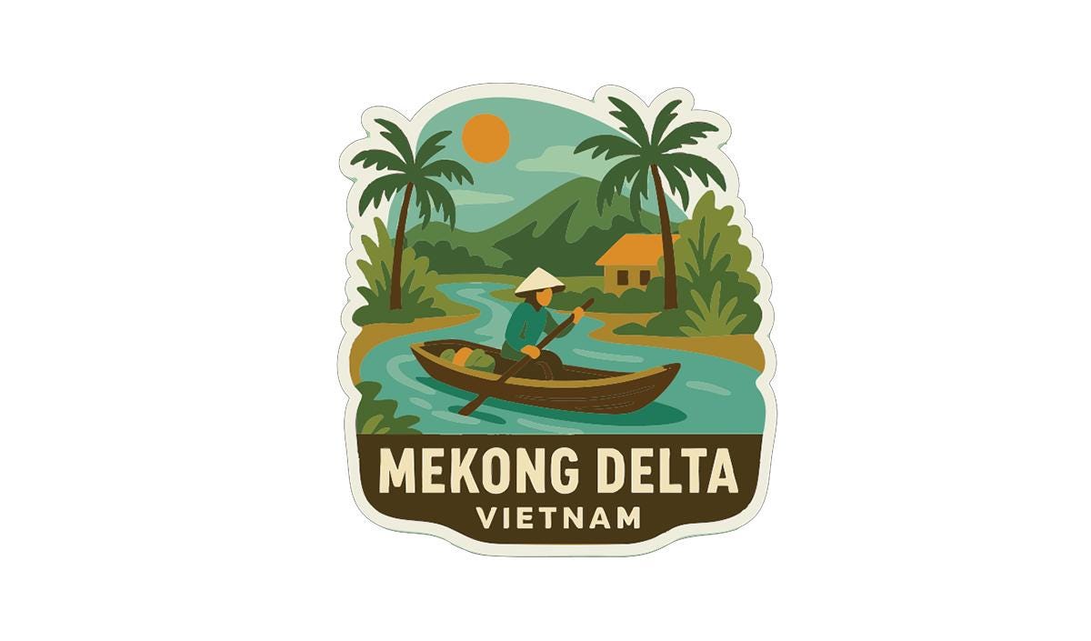 Mekong Delta Vietnam Iron On Heat Transfer Vinyl HTV Die-Cut Symbolic Landmark