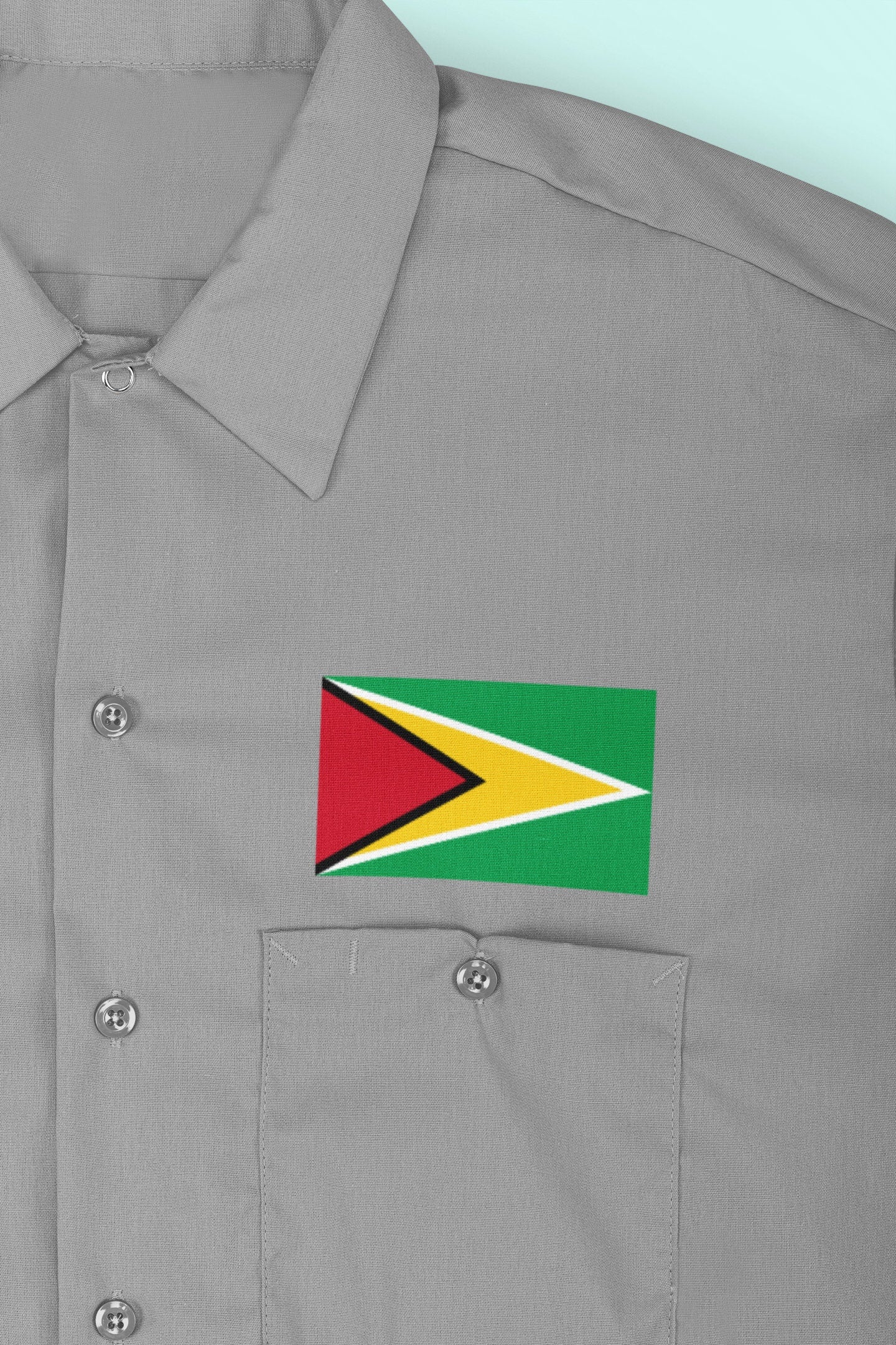Guyana Flag Iron On Heat Transfer Vinyl HTV / Co‑operative Republic of Guyana / One People, One Nation, One Destiny / Georgetown / Guyanese