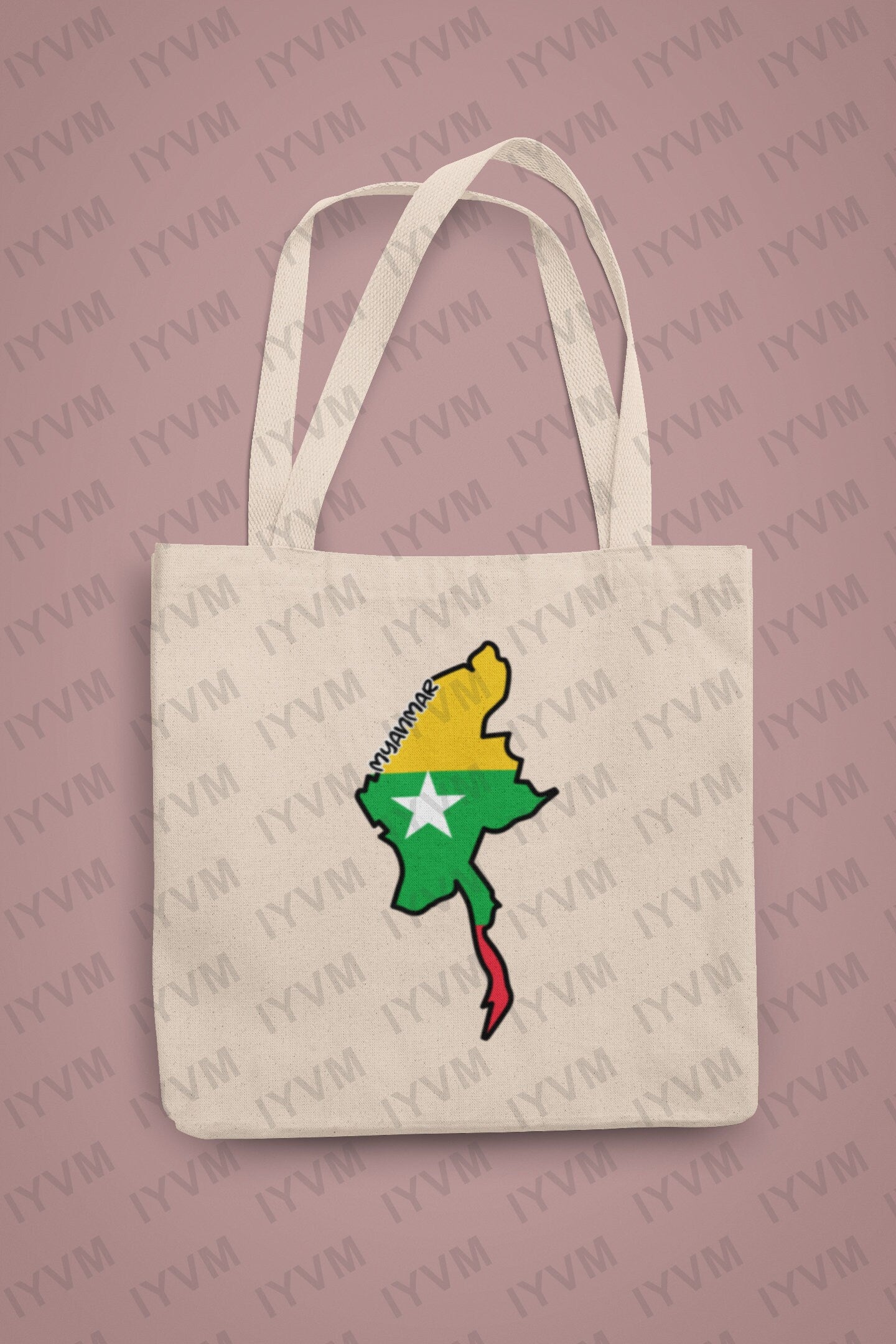 Myanmar Map Iron On Heat Transfer Vinyl HTV / Republic of the Union of Myanmar / Burma / Naypyidaw / Burmese /