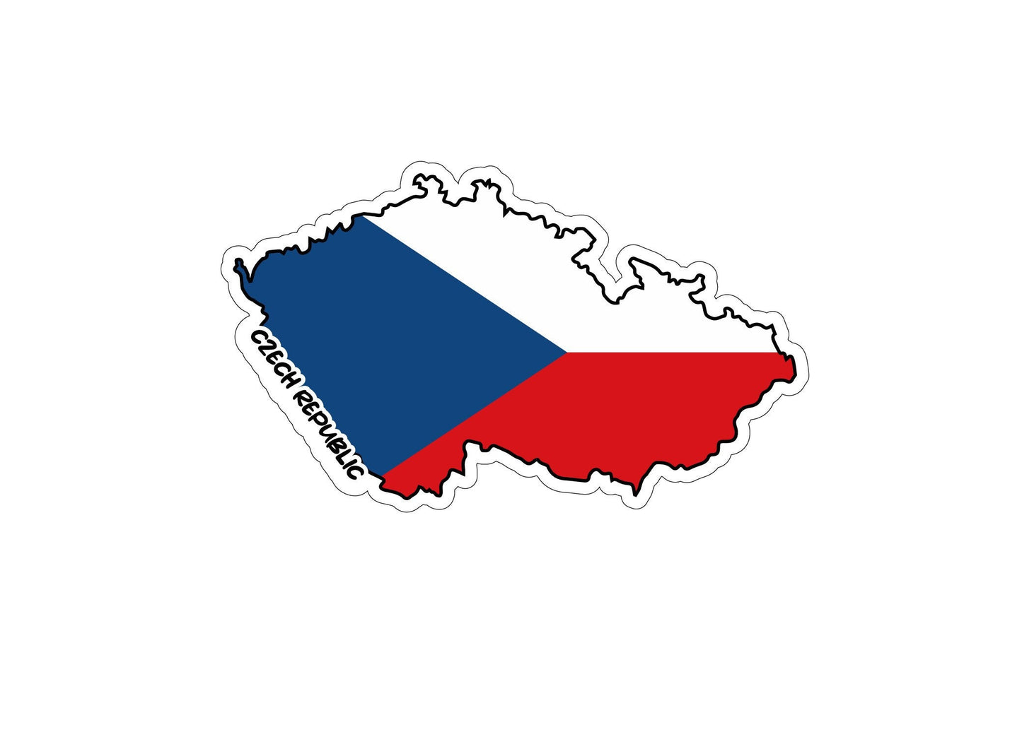 Czech Republic Map Flag Sticker Decal