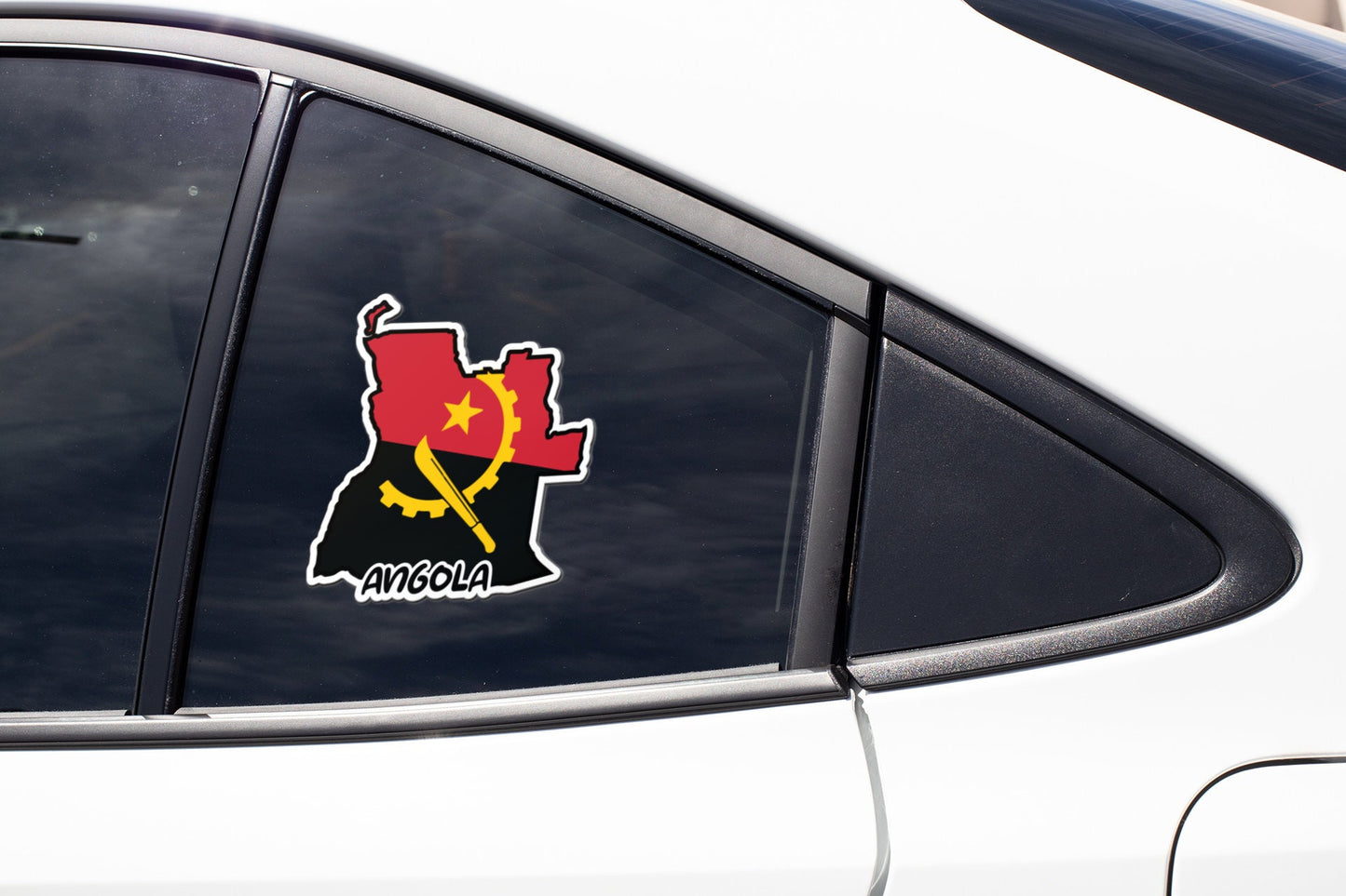 Angola Map Flag Sticker Decal