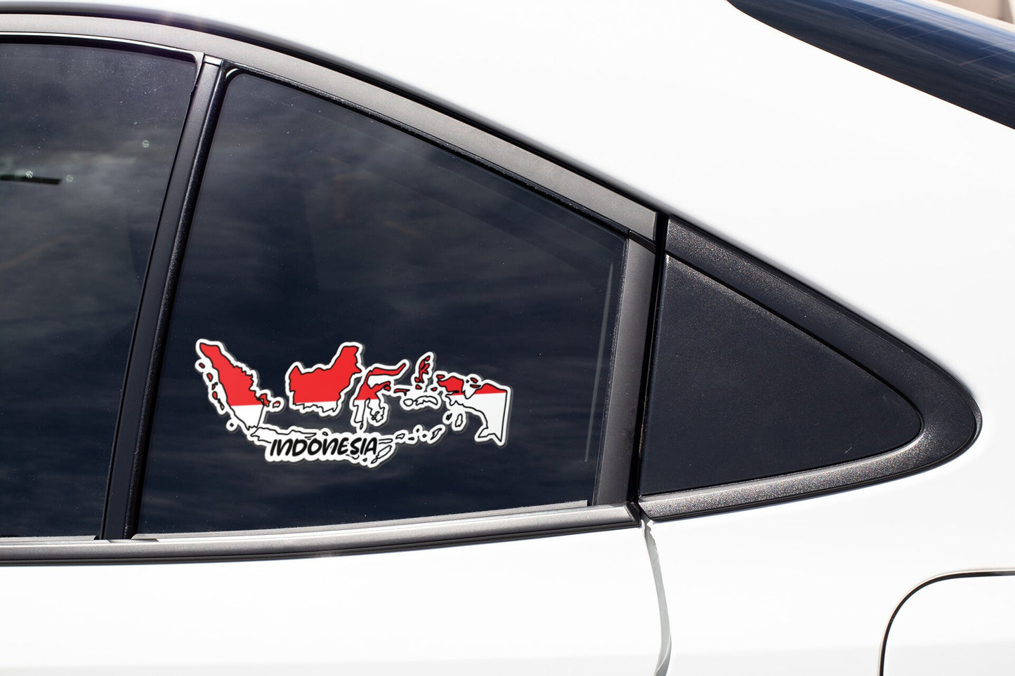 Indonesia Map Flag Sticker Decal