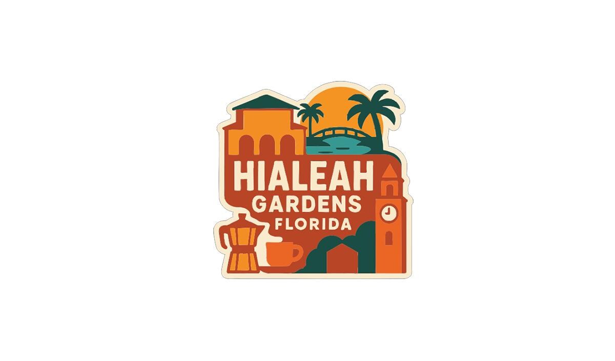 a sticker or logo for Hialeah Gardens, Florida.