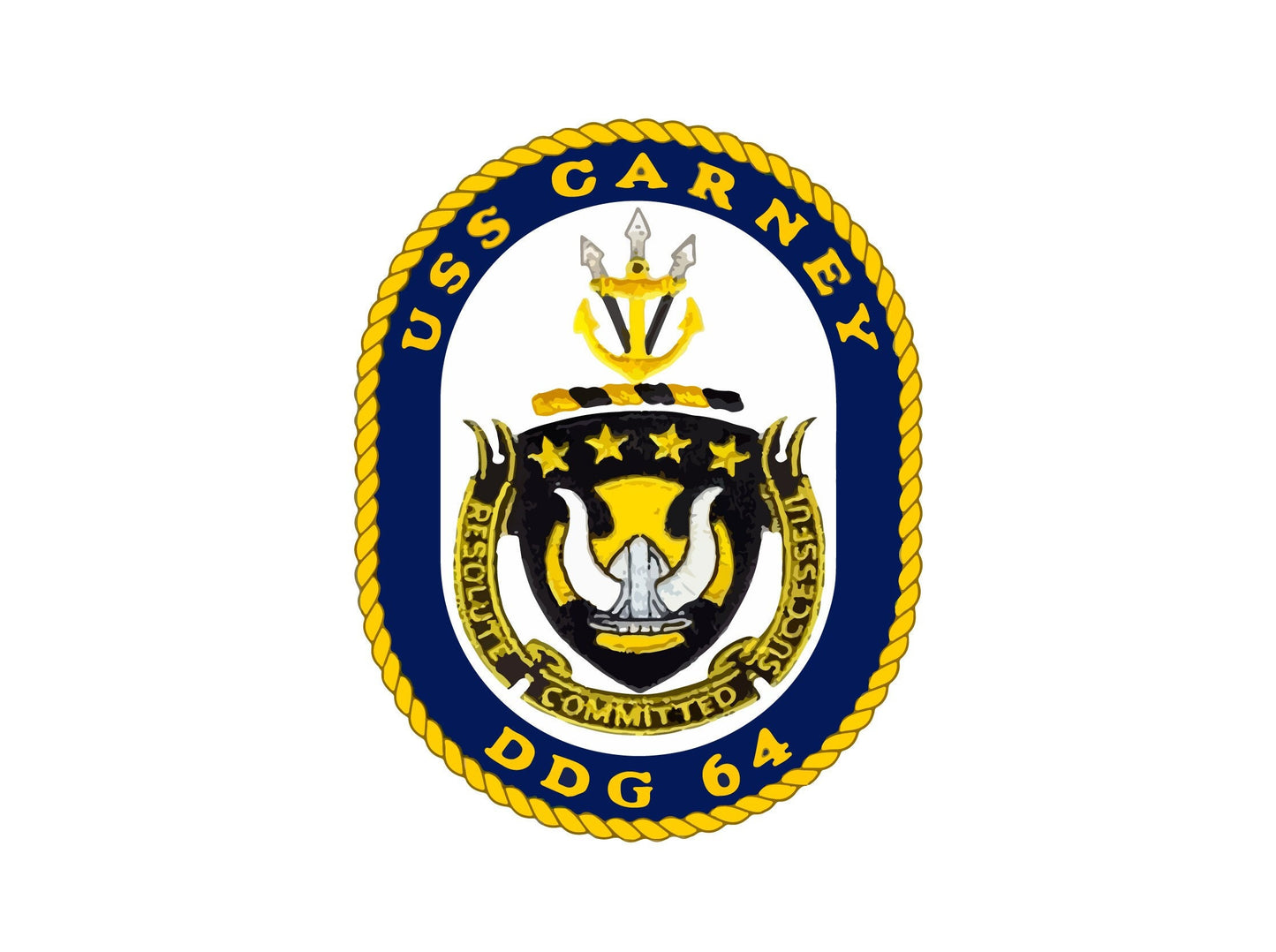 USS Carney DDG-64 Badge Sticker Decal Arleigh Burke Class Destroyer Car Sticker Bumper Sticker for Car Emblem
