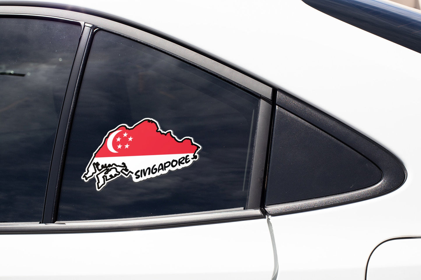 Singapore Map Flag Sticker Decal