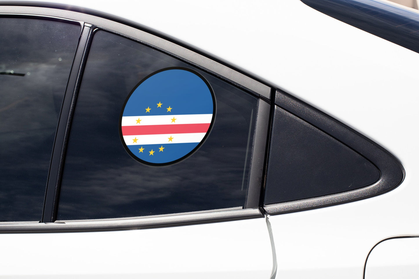 Cape Verde Flag Circle Sticker Decal