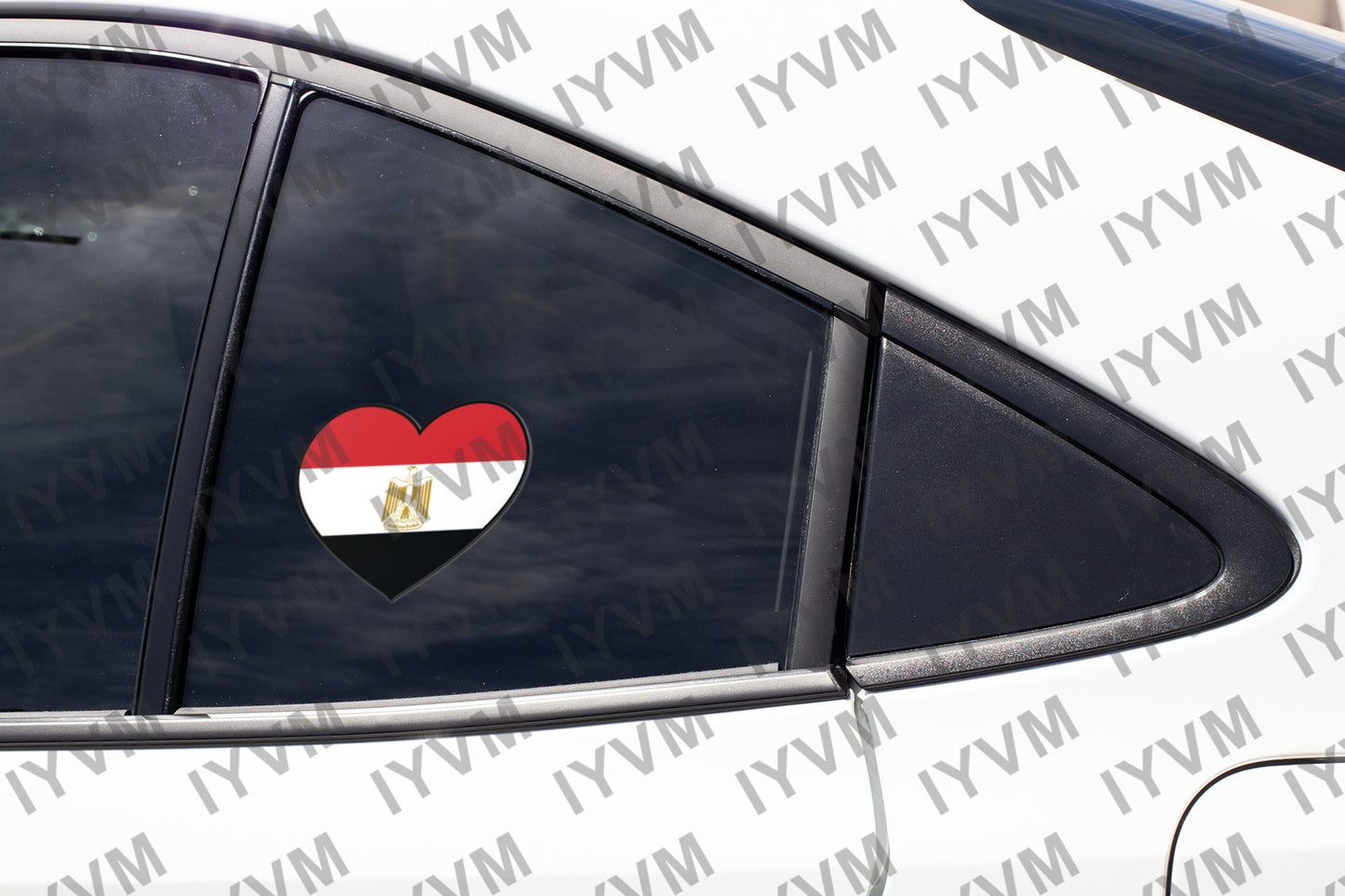 Egypt Flag Heart Sticker Decal / Arab Republic of Egypt / Cairo / Egyptian