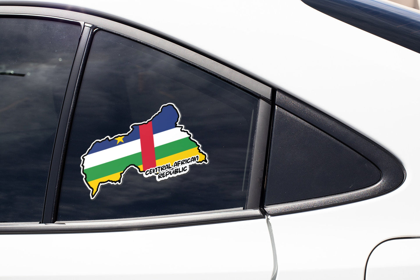 Central African Republic Map Flag Sticker Decal