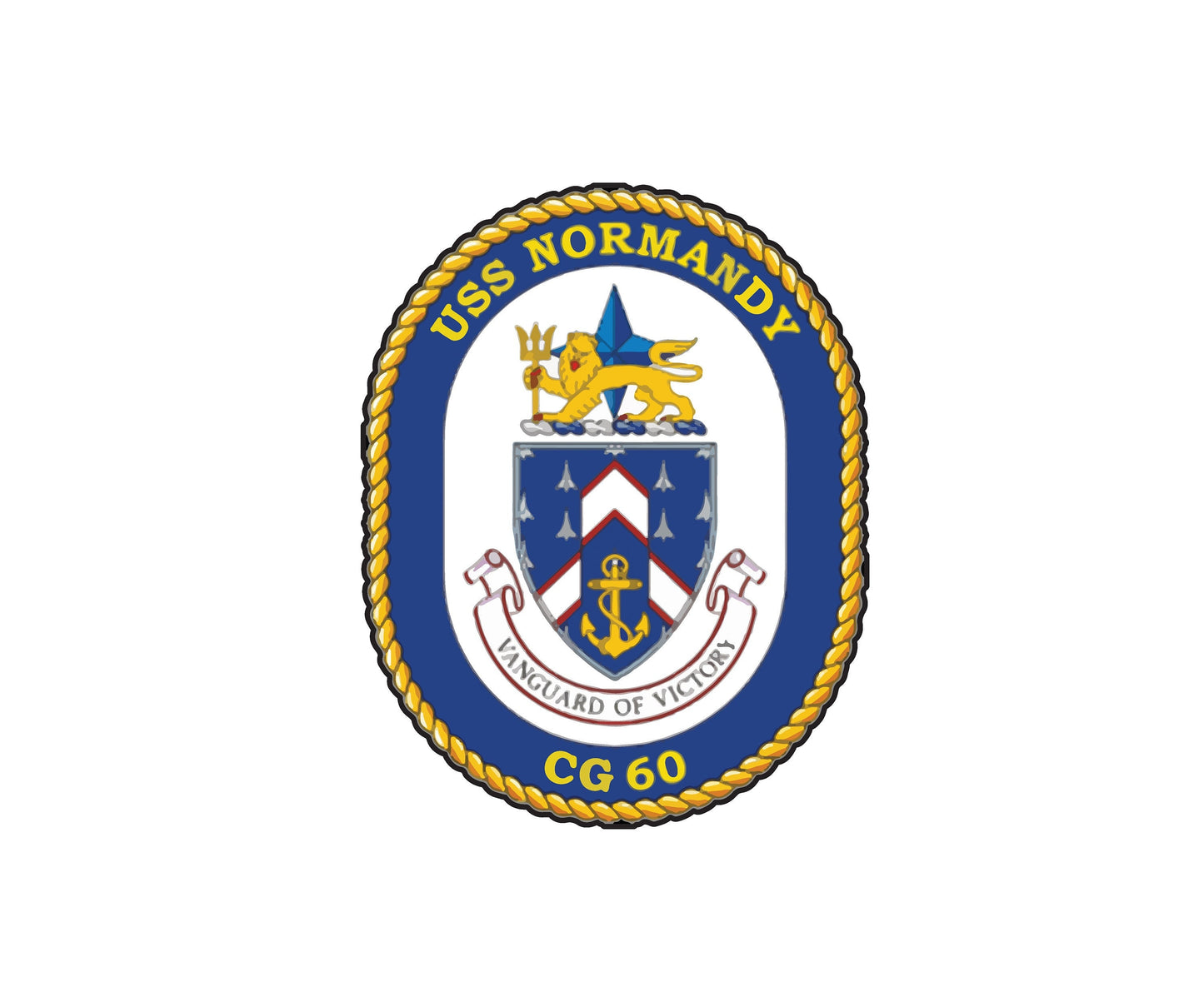 USS Normandy CG-60 Badge Sticker Decal Ticonderoga Class Cruiser Car Sticker Bumper Sticker for Car Emblem