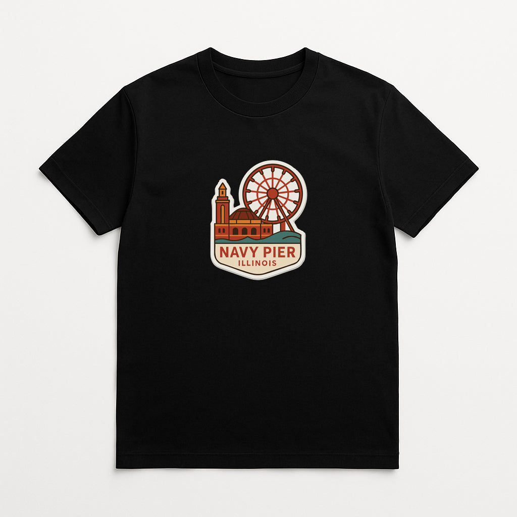 Navy Pier Illinois Iron On Heat Transfer Vinyl HTV Die-Cut Symbolic Landmark
