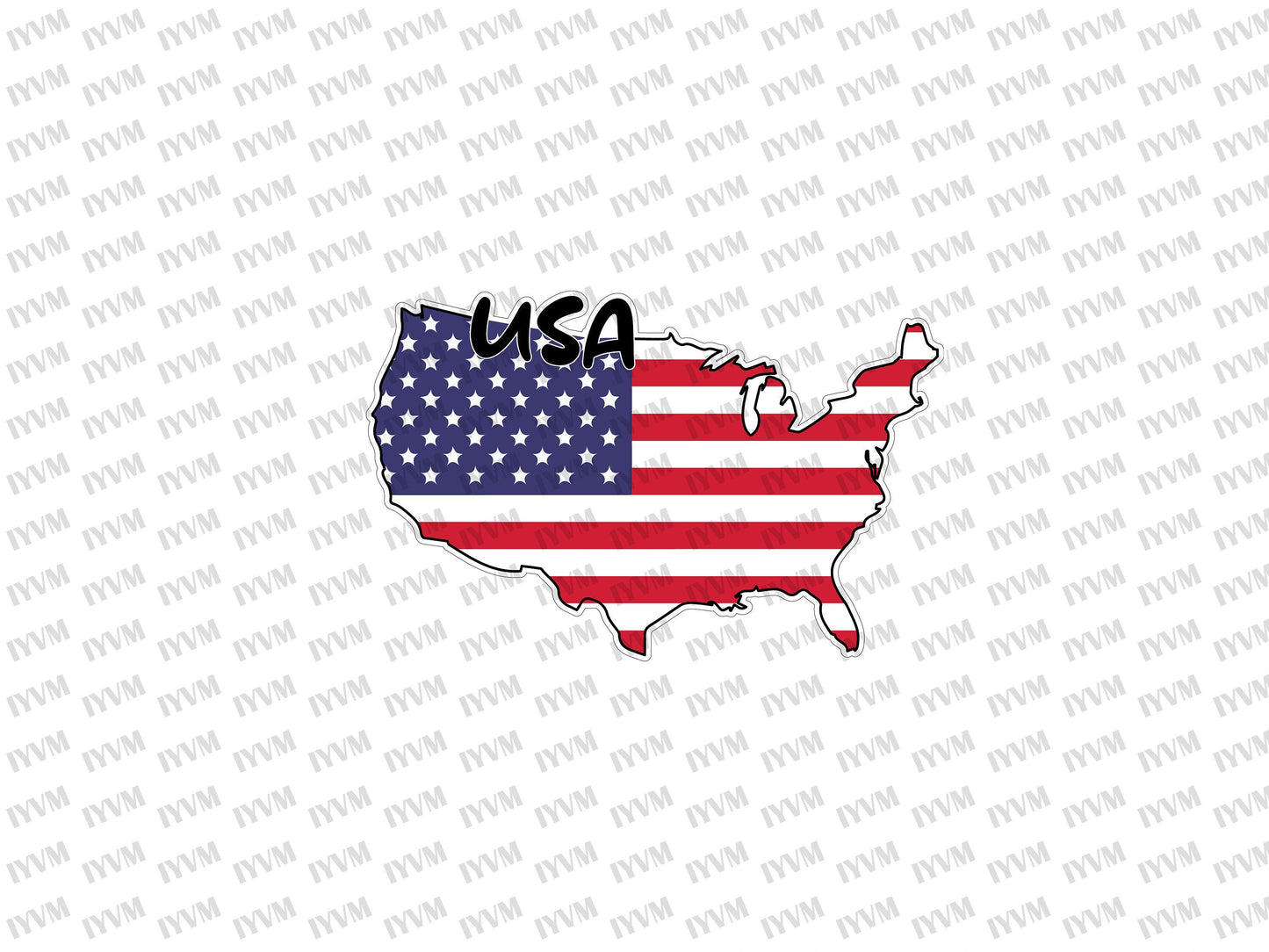 USA Map Flag Sticker Decal / United States of America / In God We Trust / Washington DC / American