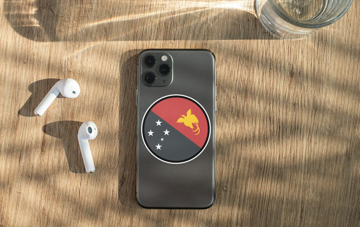 Papua New Guinea Flag Circle Sticker Decal