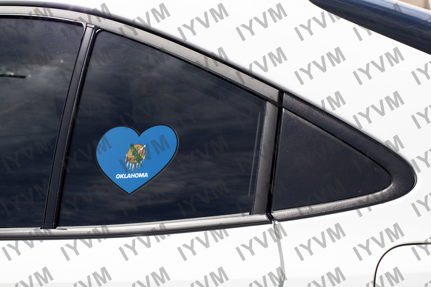 State of Oklahoma Flag Heart Sticker Decal  USA Oklahoma State  Oklahoma City  The Sooner State  Native America / Land of the Red Man